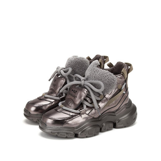 westory商场专柜同款冬款加绒保暖系带休闲鞋老爹鞋厚底运动鞋女W29DS80921 商品图2