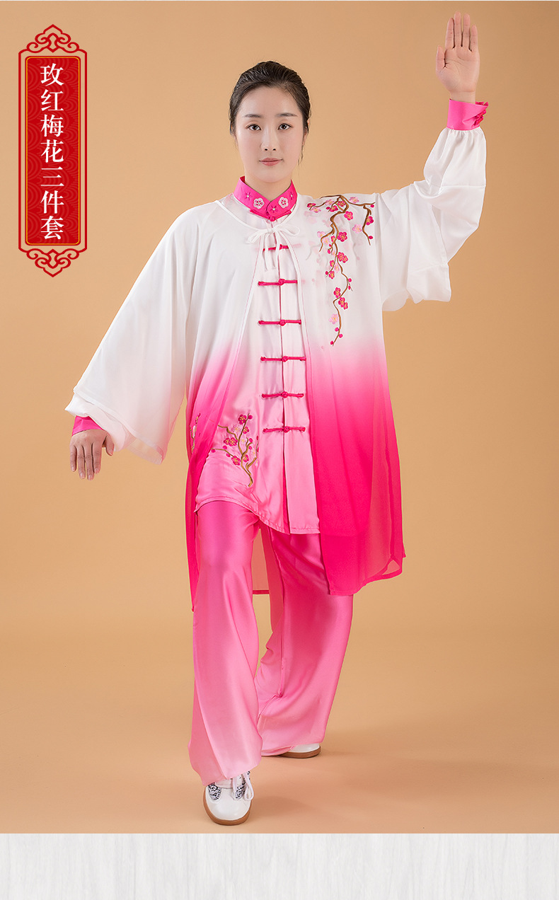 武术表演牛奶丝渐变色太极服两件套yb太极服两件套