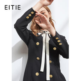 EITIE爱特爱冬季新款职业通勤气质翻领双排扣修身显瘦连衣裙6007734