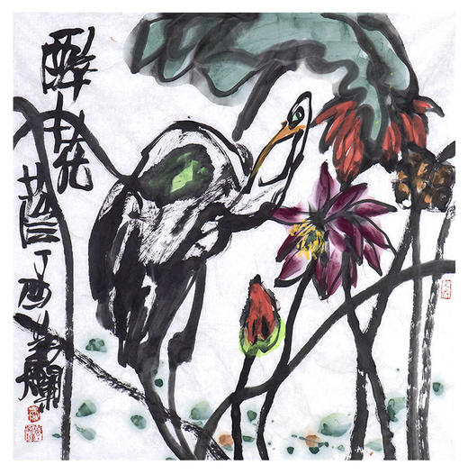 叶烂-真迹-花鸟画《醉花荫》  办公室  书房 客厅 商品图0