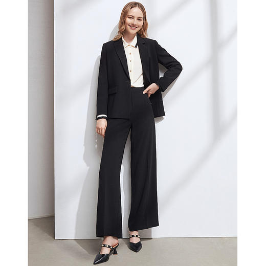 EITIE爱特爱冬季新款气质通勤职业显瘦一字扣西装短外套女6303001 商品图2