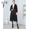 EITIE爱特爱冬季新款气质收腰显瘦黑色双排扣毛呢大衣女长款6014736 商品缩略图0