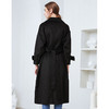 EITIE爱特爱冬季新款气质收腰显瘦黑色双排扣毛呢大衣女长款6014736 商品缩略图3