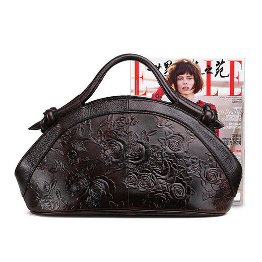 LS-8881新款时尚油蜡皮头层牛皮手提复古单肩包 商品图1