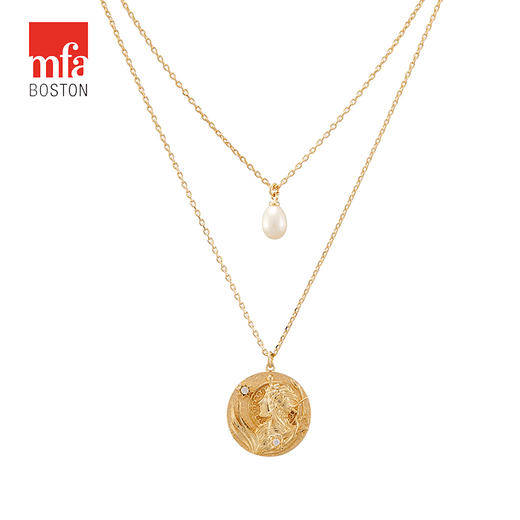 MFA波士顿美术博物馆 穆夏淡水珍珠镀金双层项链耳饰耳坠生日礼物 商品图1