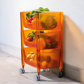 彩色整理筐套装 橙色（三个筐+一套四轮+4个小盖）