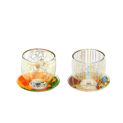 大都会艺术博物馆 Tiffany系列烫金双层玻璃对杯带杯垫套装创意礼物 商品图3