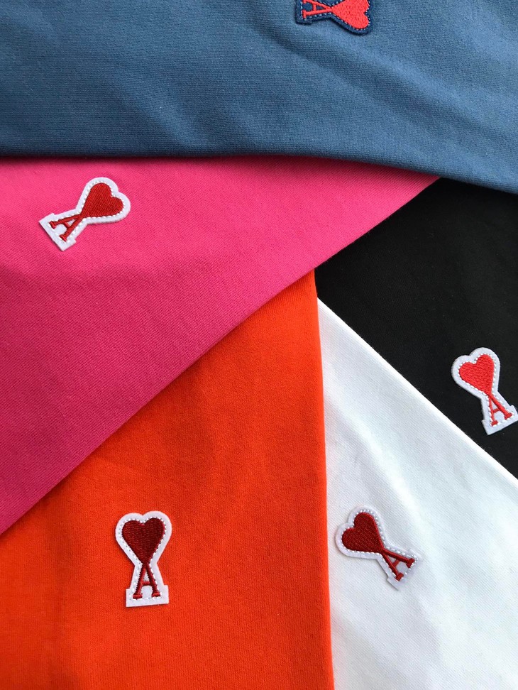 亏本不退换ami基础款小红心休闲圆领纯棉t恤男女款特价