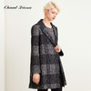 圣黛茜女装黑色格子状羊毛大衣秋冬时尚大衣外套DP83CH01B3 商品缩略图1