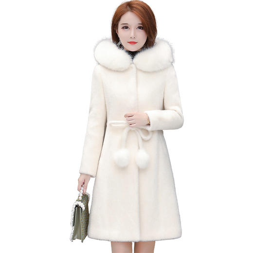 YWE-9173时尚中长款貂绒大衣女2020冬季新款 商品图4