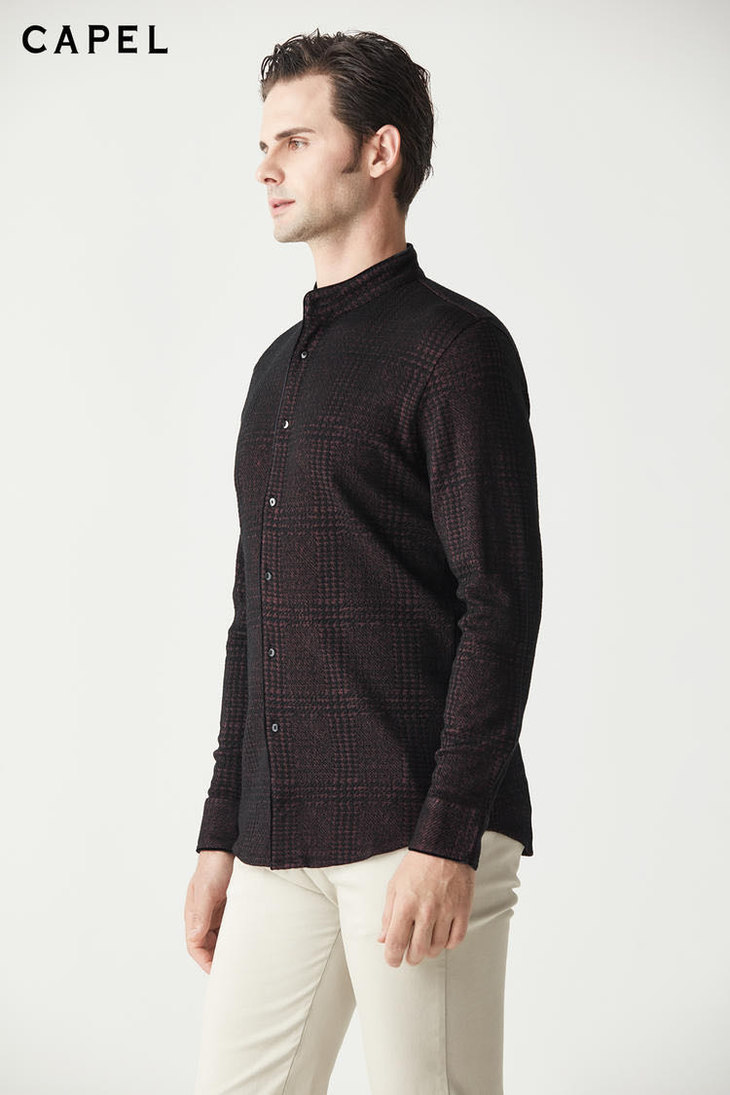 capel卡博尔男装时尚开衫长袖t恤衫t85702a