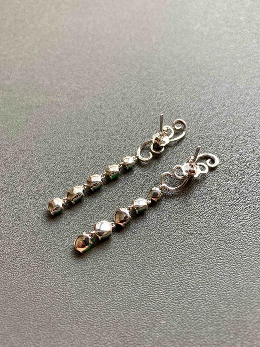 高冰种阳绿翡翠蛋面耳坠18k白金钻石镶嵌 商品图7