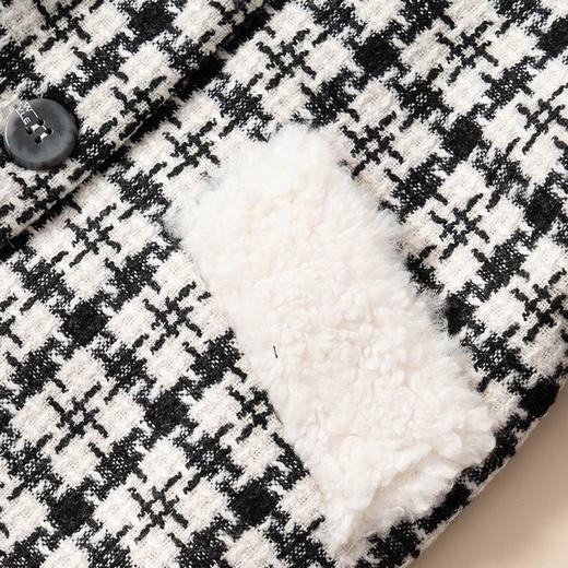 咕噜日记女童撞色毛领加厚格子呢大衣 DGW002 商品图13