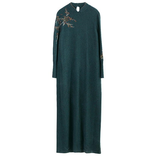 牧衣游原创设计女装复古文艺禅意连衣裙【刺绣毛织连衣裙】信仰 商品图4