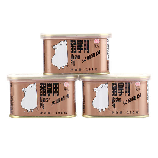 猪掌门火腿午餐肉原味/蒜香/香辣/黑胡椒/奶酪/玉米/西西里风味口味罐头198g*3罐 熟食开罐即食火锅三明治素材 商品图4