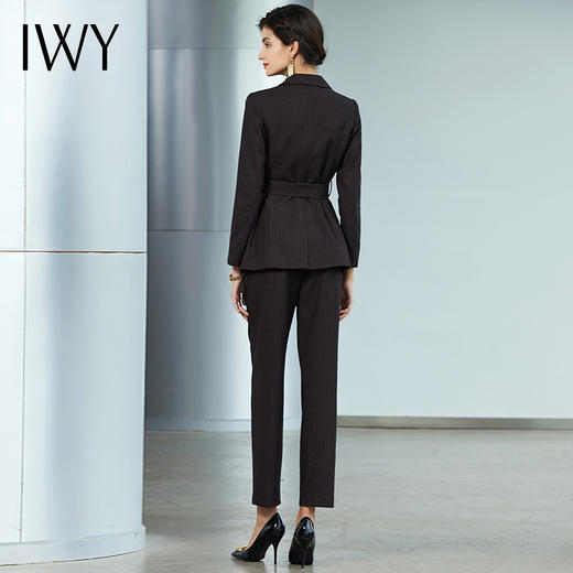 IWY/棕色条纹长袖西装长裤套装CP1044 商品图2