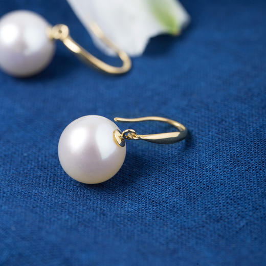 【林栖设计小店】【现货】（珠径11mm）淡水珍珠原创设计小众女士复古气质百搭配饰珍珠耳环18K金饰品2904219 商品图4