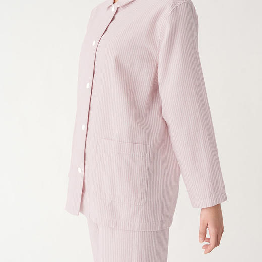 【双层纱竖条家居服】新品双层纱家居服套装全棉家居服睡衣 商品图11