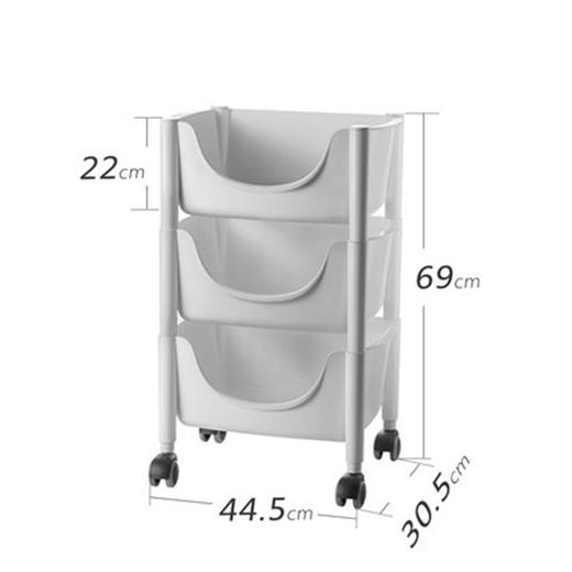 纯色整理筐套装 灰色（三个筐+一套四轮+4个小盖） 商品图0
