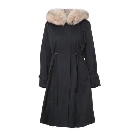 EITIE爱特爱冬季新款加厚兔毛内里狐狸毛领派克服大衣外套女6093711 商品图4