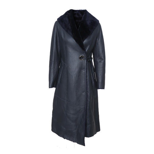 EITIE爱特爱冬季新款时尚收腰加厚保暖羊皮毛长款大衣皮外套6093722 商品图3