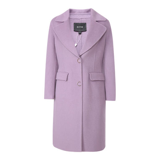 EITIE爱特爱冬季新款气质修身翻领显瘦羊毛呢大衣外套女中长6014709 商品图4
