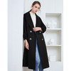 EITIE爱特爱冬季新款气质收腰显瘦黑色双排扣毛呢大衣女长款6014736 商品缩略图2