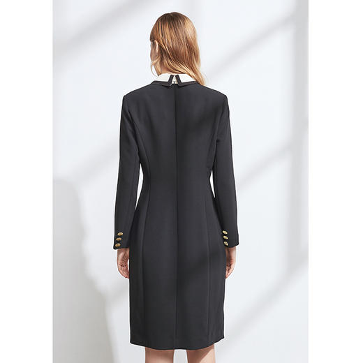 EITIE爱特爱冬季新款职业通勤气质翻领双排扣修身显瘦连衣裙6007734 商品图2