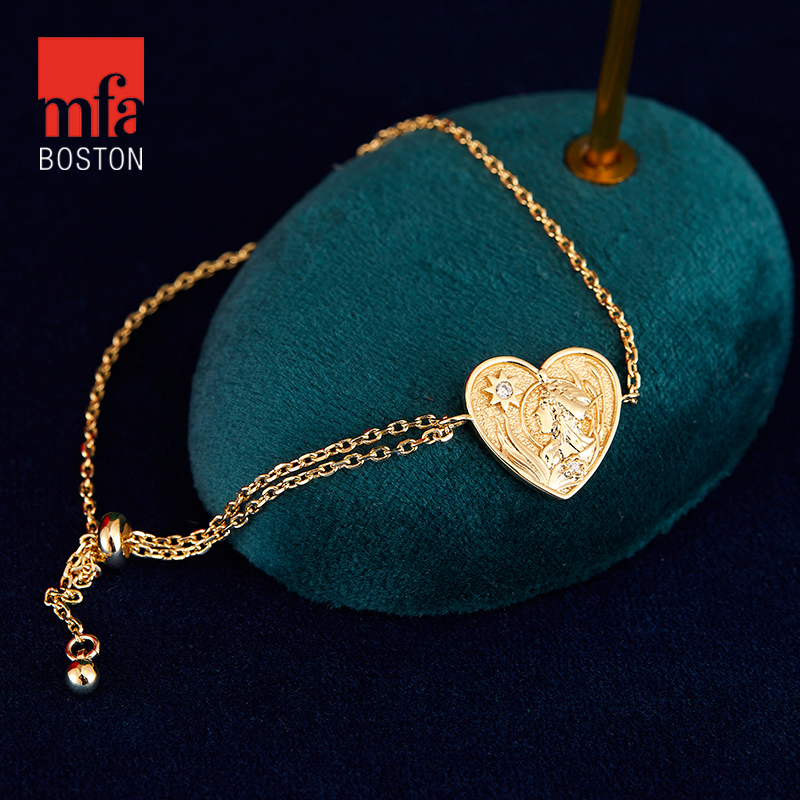 MFA波士顿美术博物馆 穆夏淡水珍珠镀金双层项链耳饰耳坠生日礼物