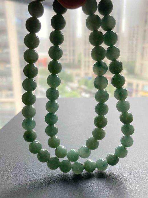 糯冰种晴水绿翡翠大珠串 商品图7
