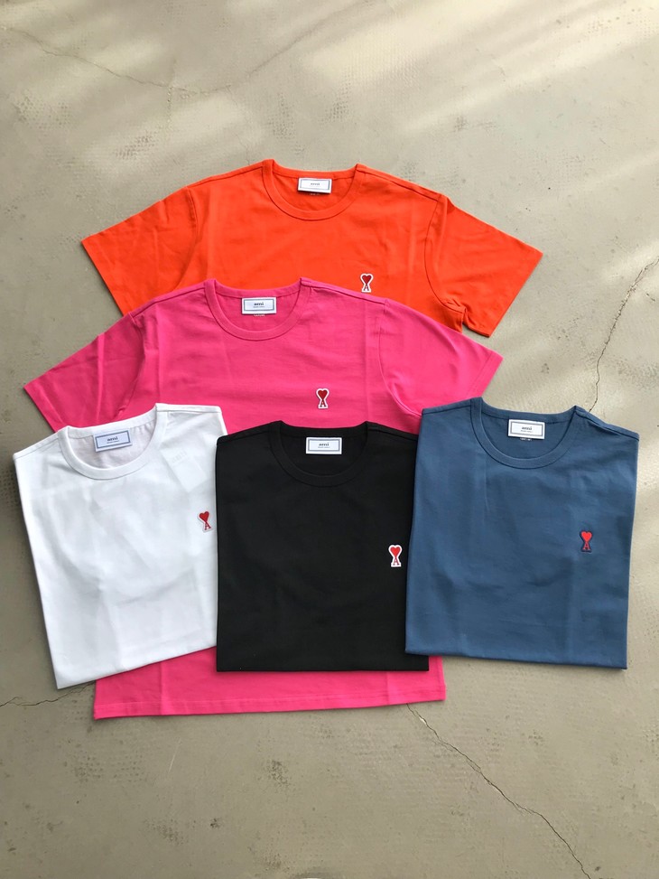 亏本不退换ami基础款小红心休闲圆领纯棉t恤男女款特价