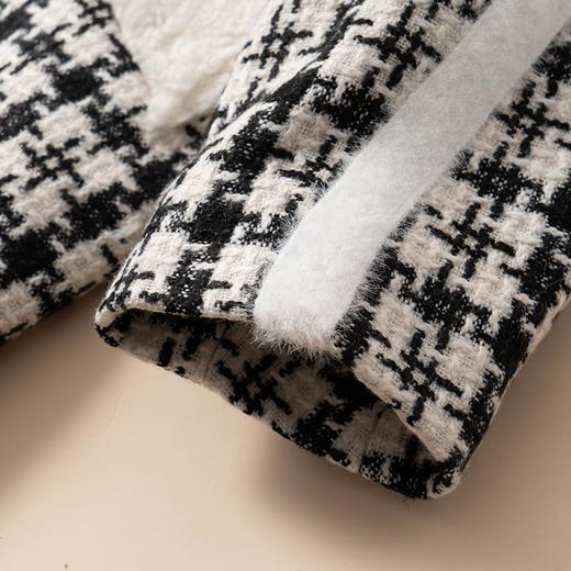 咕噜日记女童撞色毛领加厚格子呢大衣 DGW002 商品图14