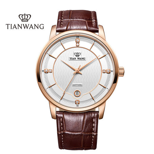 天王表皮带石英情侣对表3813