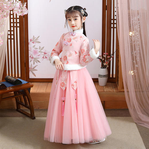 YZF-儿童汉服女超仙中国风古装女童长袖民国小女孩旗袍唐装 商品图1