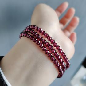 4mm石榴石3圈手串