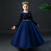 YZF-X0018儿童长款礼服裙加绒长袖公主裙长裙女童钢琴表演出服中大童装 商品缩略图0