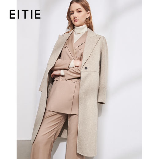 EITIE爱特爱冬季新款气质简约大气直筒显瘦双面呢羊毛大衣女6014706 商品图0