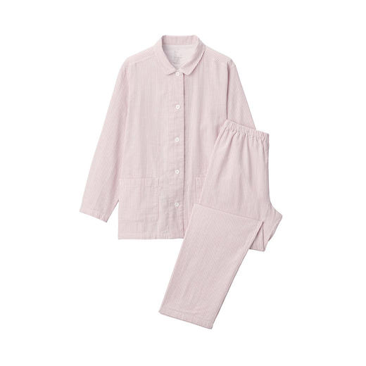 【双层纱竖条家居服】新品双层纱家居服套装全棉家居服睡衣 商品图9
