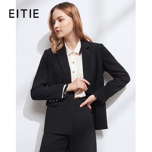 EITIE爱特爱冬季新款气质通勤职业显瘦一字扣西装短外套女6303001 商品图0