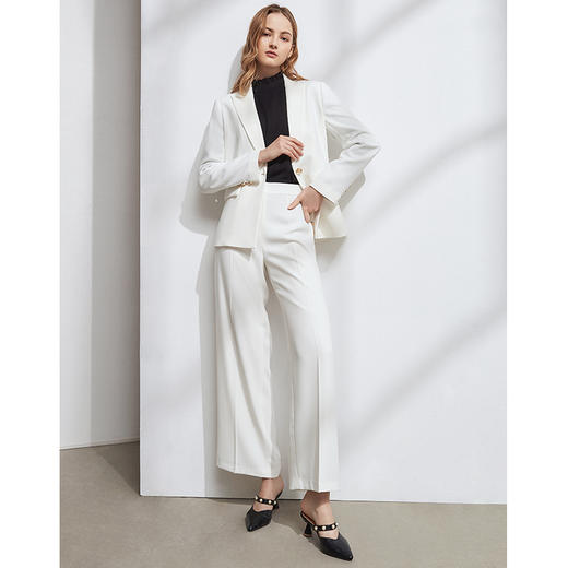 EITIE爱特爱冬季新款气质通勤职业显瘦一字扣西装短外套女6303001 商品图8