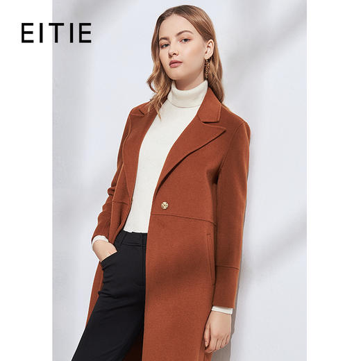 EITIE爱特爱冬季新款气质简约大气直筒显瘦双面呢羊毛大衣女6014706 商品图1