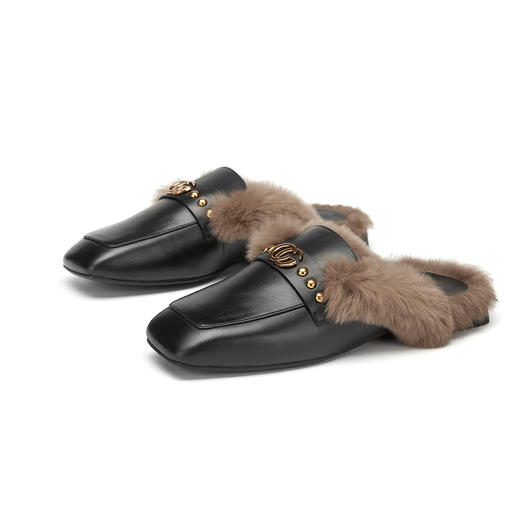 西村名物2020秋冬新品毛毛鞋穆勒拖X20CM32401 商品图1