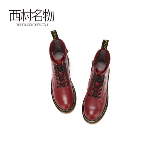 西村名物2020冬季新款净版潮流高街马丁靴牛皮金线系带女靴X20DS44938 商品图4