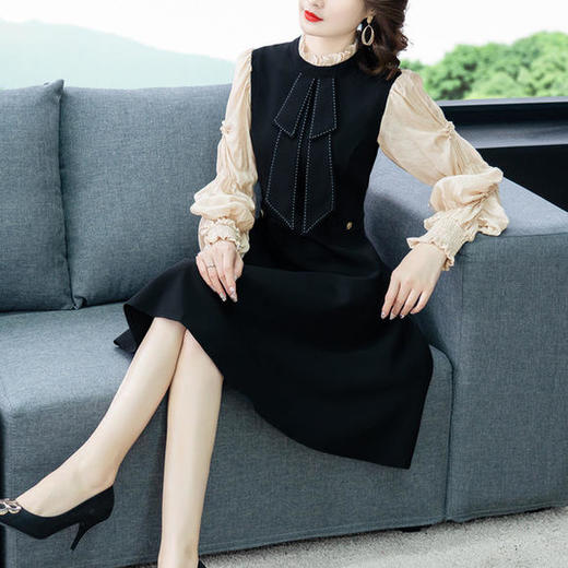 【特价清仓，不退不换】DD-8859新款修身显瘦遮肚子优雅减龄连衣裙 商品图0