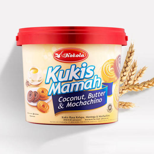 【C位出道】印尼Kokola 什锦饼干400g/桶 可可乐 椰子 黄油 摩卡味 综合口味 商品图0