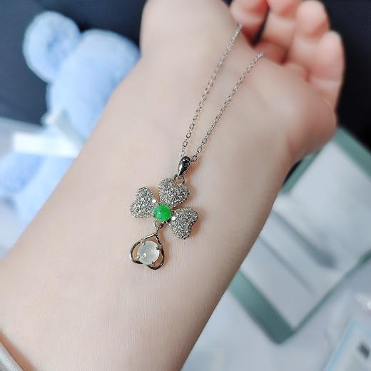 S925银镶翡翠套链 商品图2