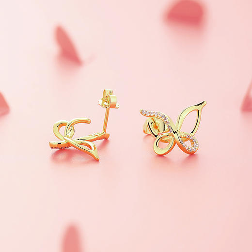 【采购专享】宫里的世界 喜相逢耳钉 蝴蝶耳饰 商品图1