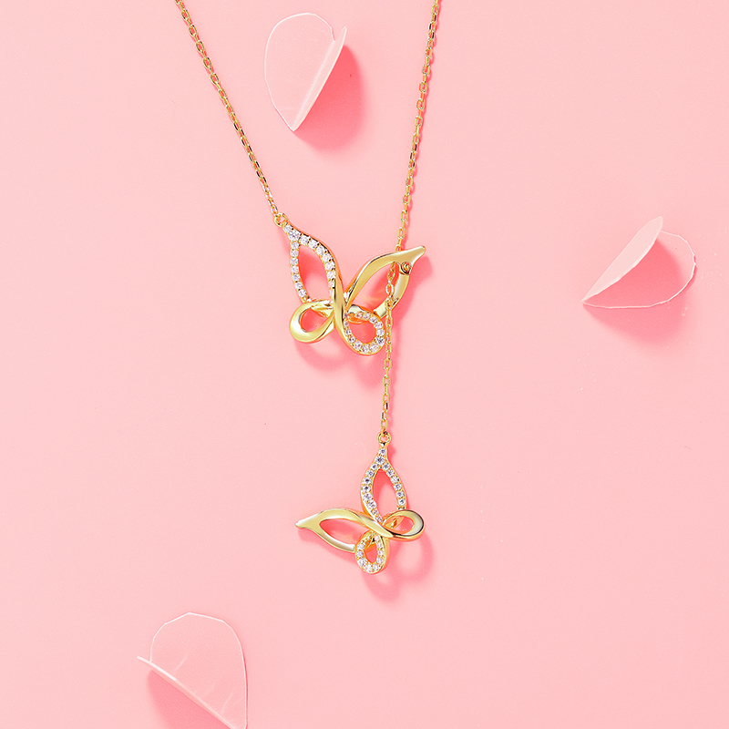 【宫里项链】喜相逢项链长链 蝴蝶项链
