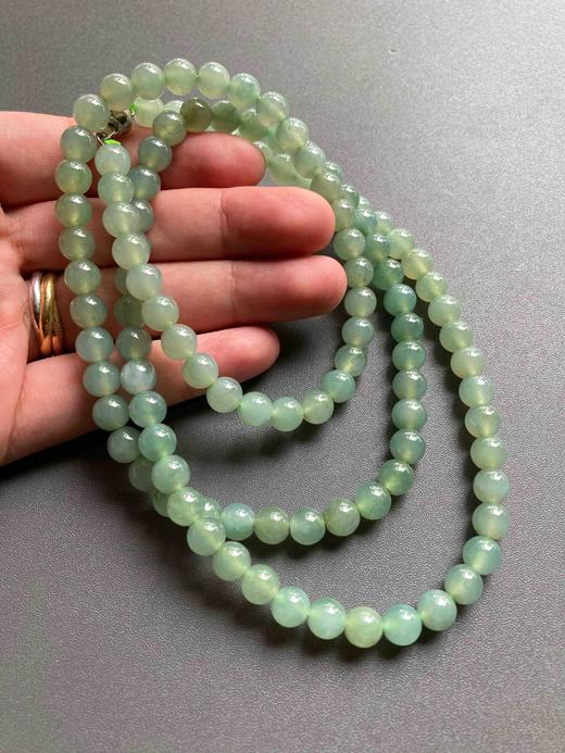 冰种淡晴水翡翠108珠串 商品图3
