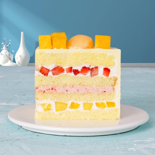 【香芒蜜语蛋糕】娇嫩芒果搭配清新哈密瓜，开心果碎的点缀犹如一轮皎洁明月，微微回漾，就是那馥郁香甜~（可选1/2/3/4磅） 商品图3
